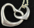 Tiffany Elsa Peretti Sterling Silver Large Double Open Heart Pendant Necklace