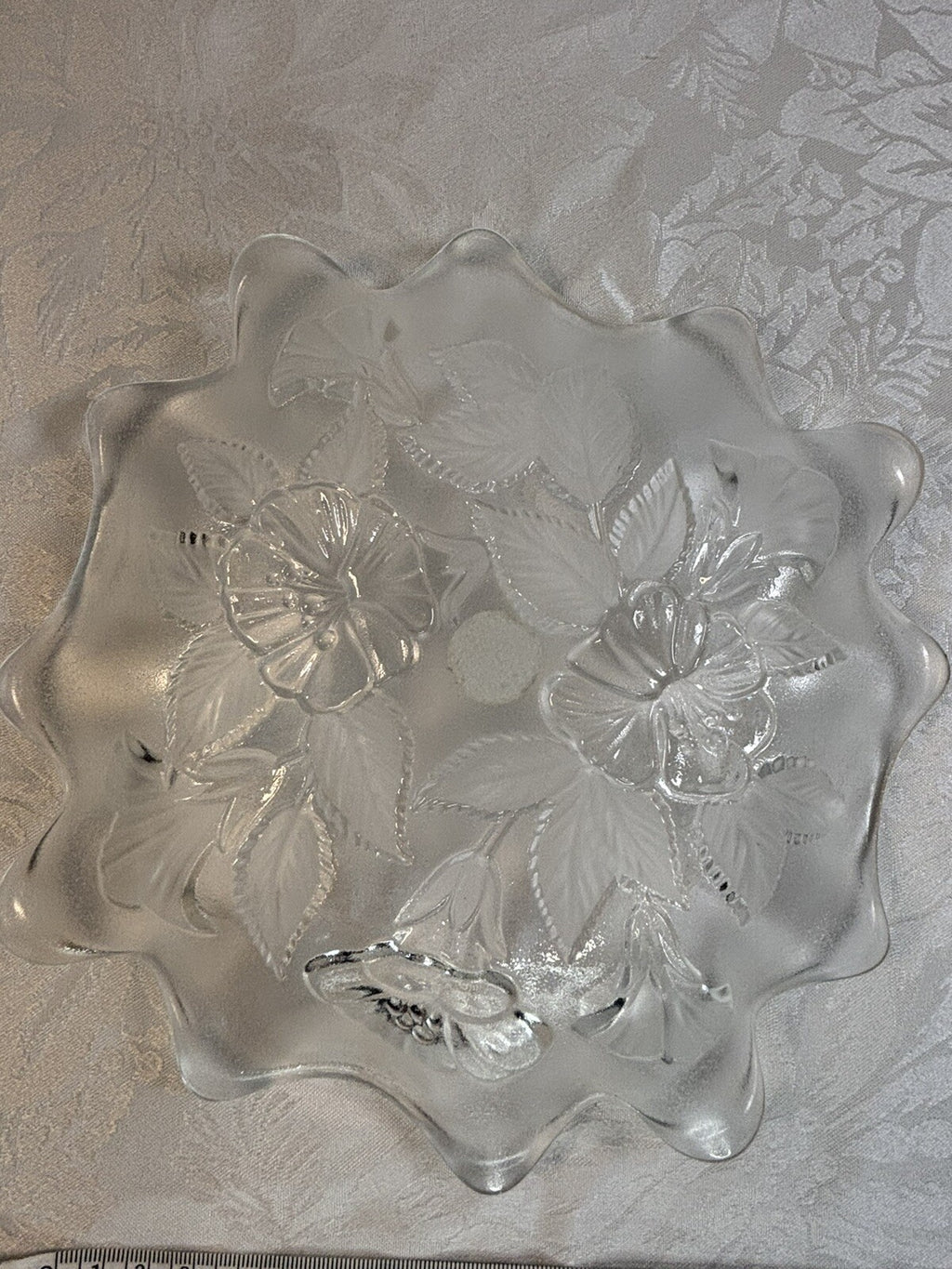Vintage Walther Glass Mikasa Germany Flower Serving Bowl Candy Dish