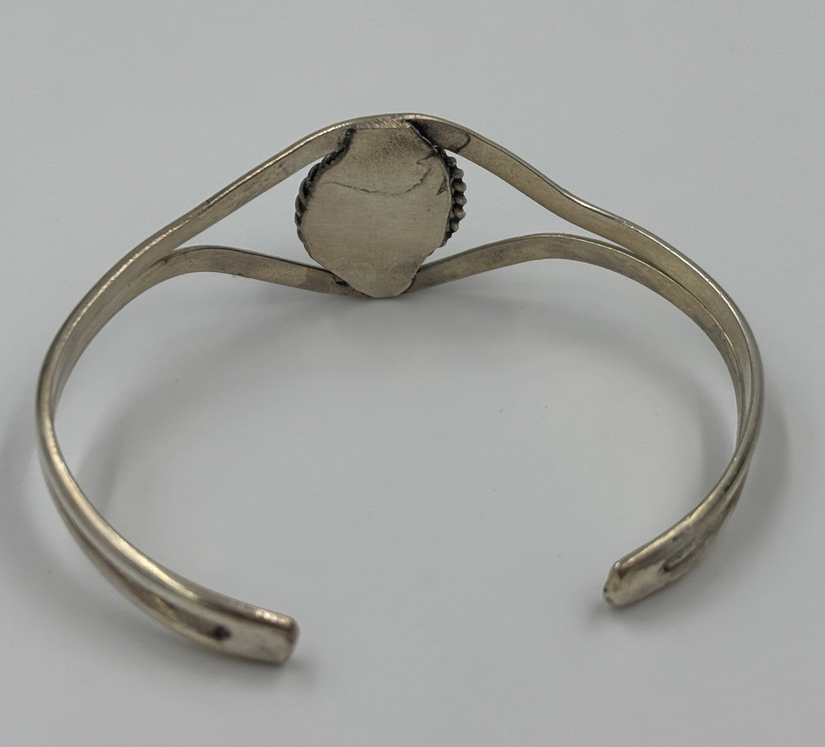 Vintage Sterling Silver Genuine Turquoise Artisan Cuff Bracelet