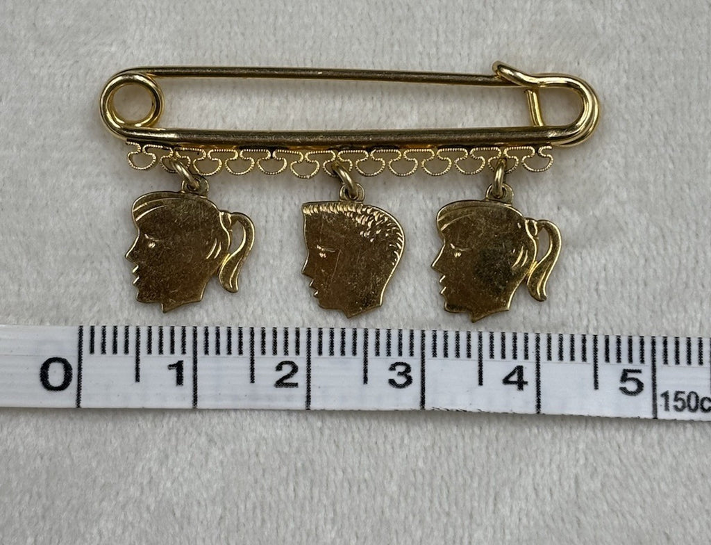 vintage 20/ 12K GF pin Forstner pendant charms silhouette birth heads