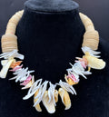 Vintage 80s 90s Chunky Shell Necklace Tropical Holiday Beach Jewelry