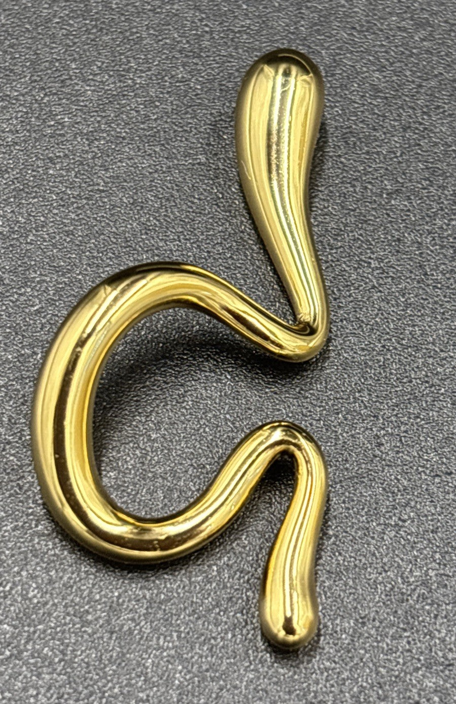 Vintage Modernist Gold Tone Ear Cuffs Pair Sculptural Molten Statement Jewelry