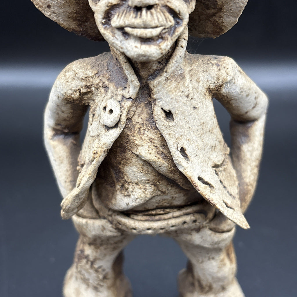 Vintage Studio Pottery Cowboy Figure Folk Art Sculpture Handmade Style