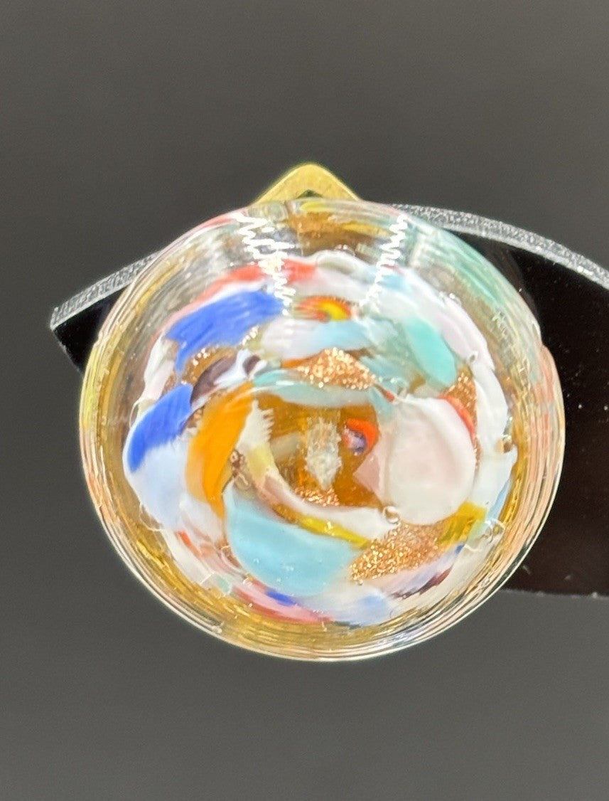 Vintage Murano Glass Clip On Earrings Blown Art Glass