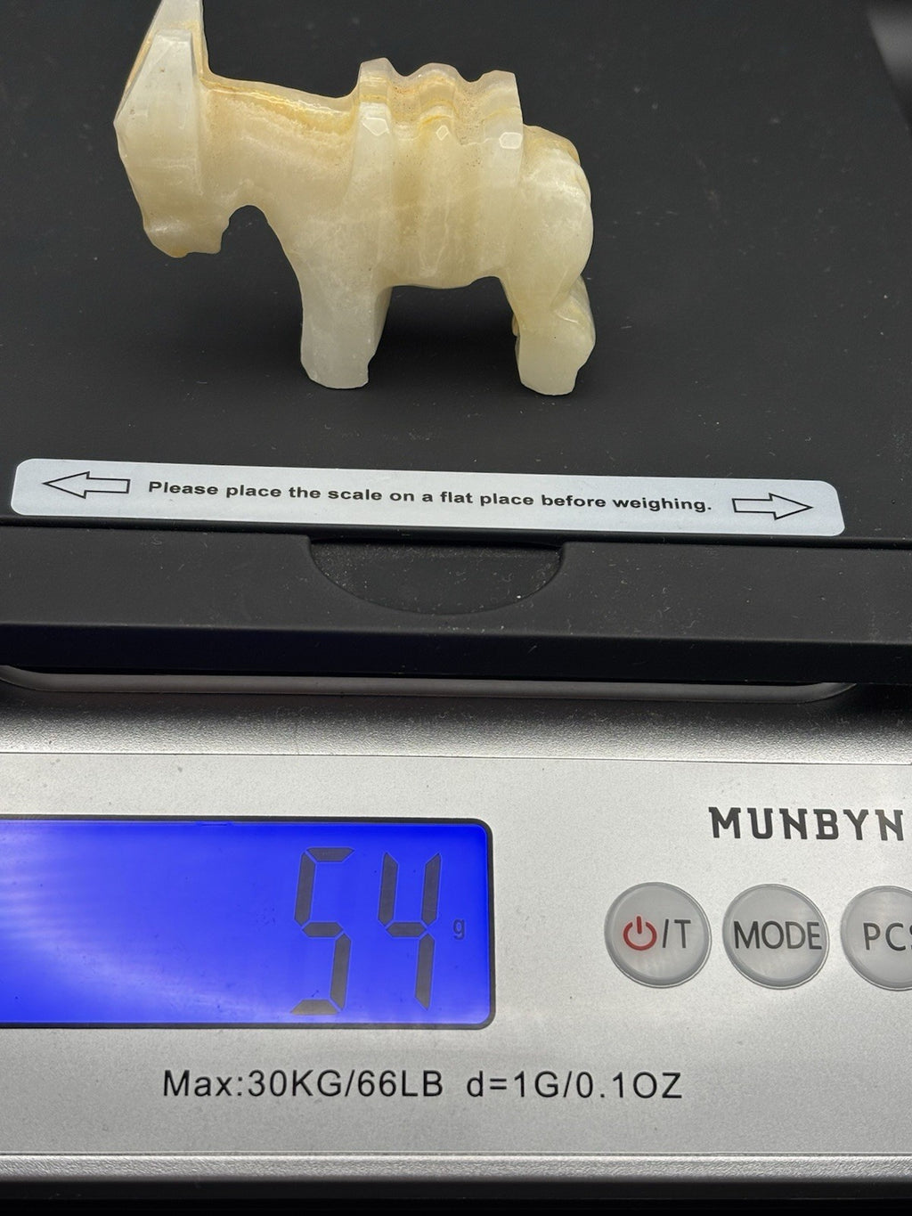 Vintage Hand Carved Onyx Donkey Figurine Banded Calcite Stone Animal