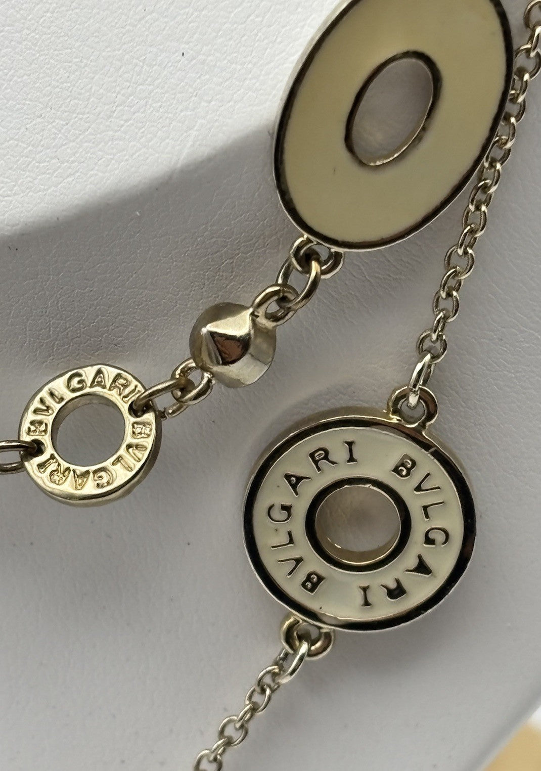 Long Station Necklace 120cm Gold Tone Enamel Disc Pearl Beads Adjustable