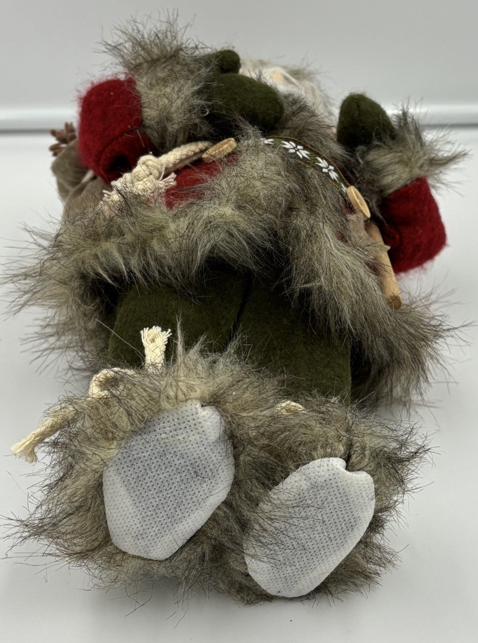 Scandinavian Standing Santa Figurine 42cm Rustic Christmas Welcome Decoration
