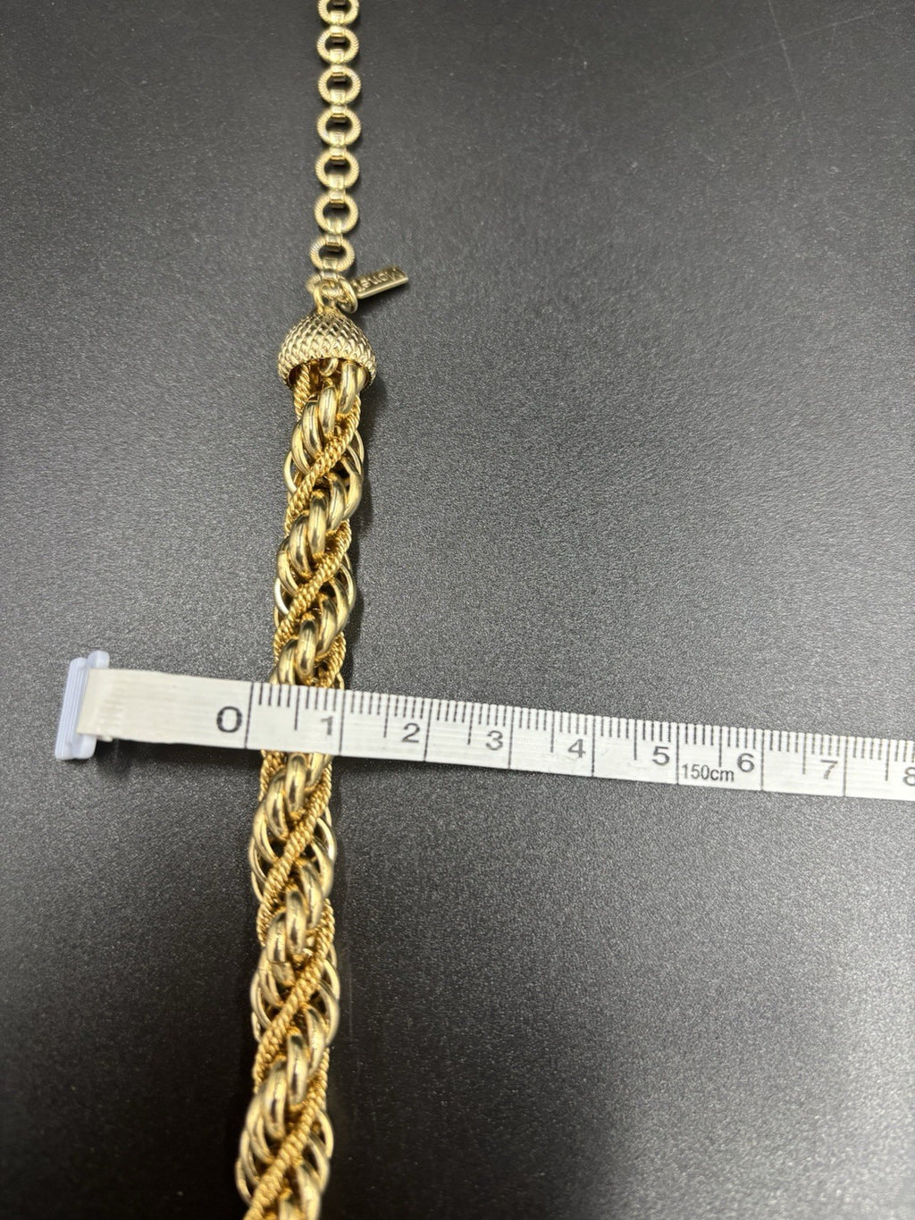 Vintage Monet Rope Twist Necklace 1980s Two Tone Gold Silver Choker