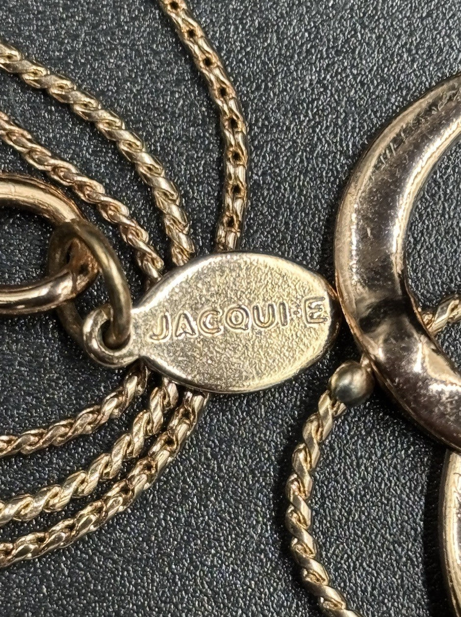 Jacqui E Silver Rose Gold Toned 3 Lays Necklace