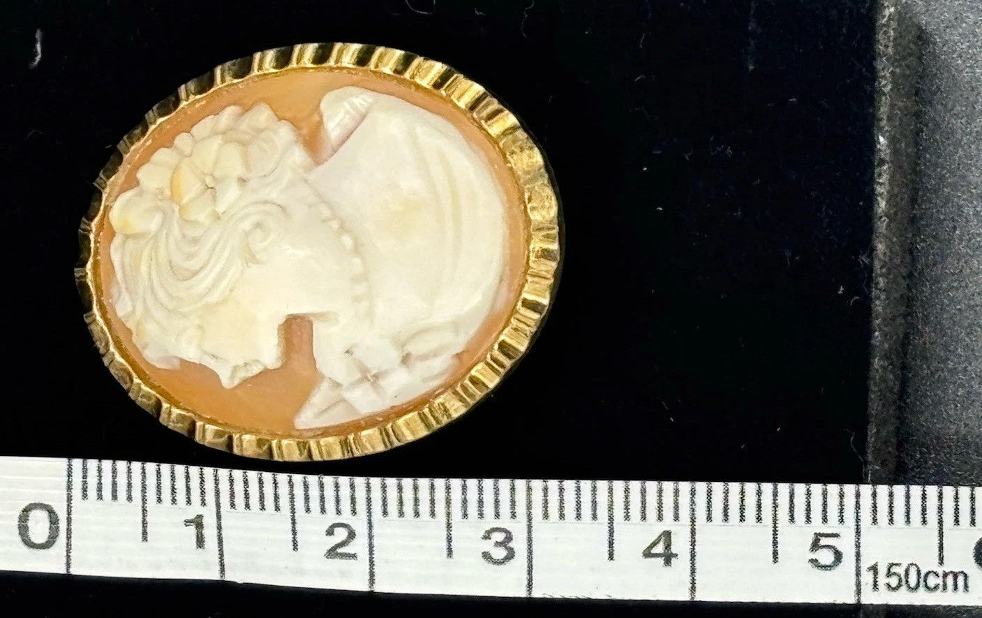 Vintage 10ct Rolled Gold W Germany Shell Cameo Hand Carved Portrait Brooch