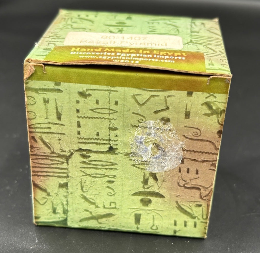 Egyptian Basalt Pyramid Hieroglyph Carved Stone Souvenir Handmade Egypt