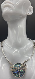 Vintage Abalone Dragonfly Necklace Calypso Flash Australian Made Jewelry