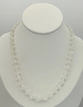 Vintage Crystal Bead Necklace Clear Faceted Glass GSILVER Clasp Mid-Century
