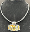 Pazini Italy Art Glass Pendant Necklace Murano Style Flame Swirl