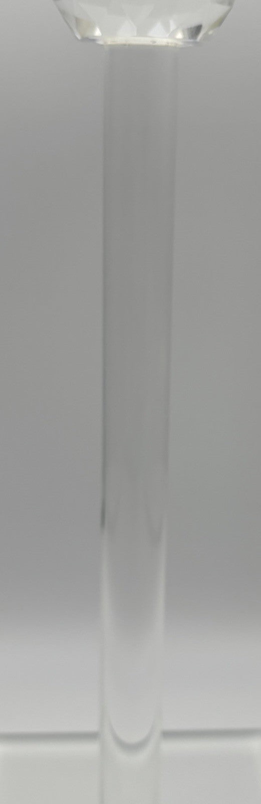 Elegant Faceted Crystal Candlesticks Pair 25cm Sculptural Glass Design