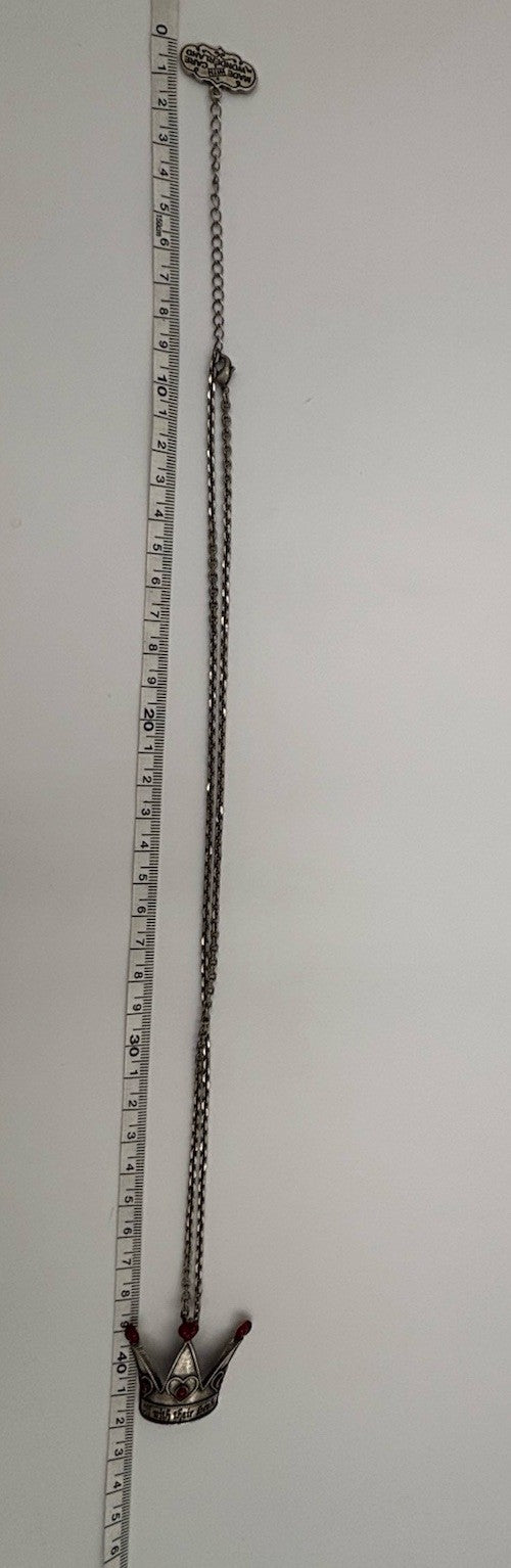 Disney Sterling Queen of Hearts Crown Necklace Off With Their Heads