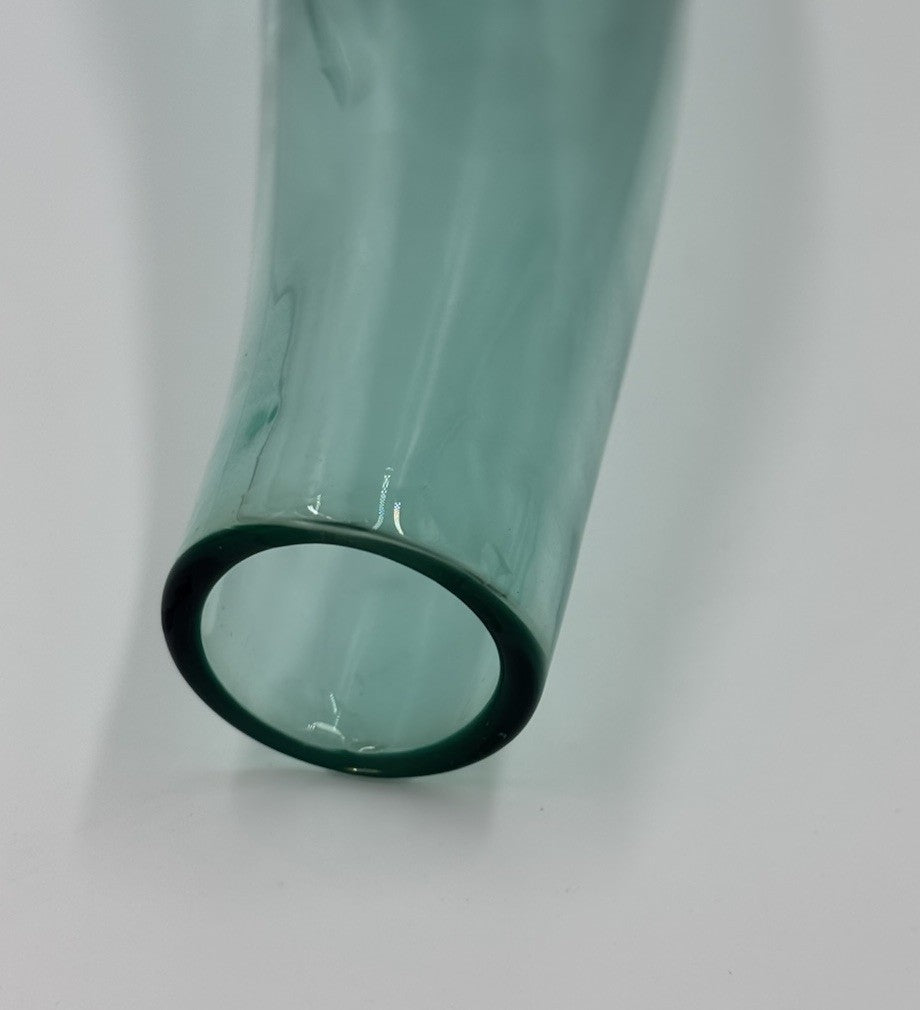 Mid Century Italian Empoli Art Glass Vase Aqua Teal Hand Blown *