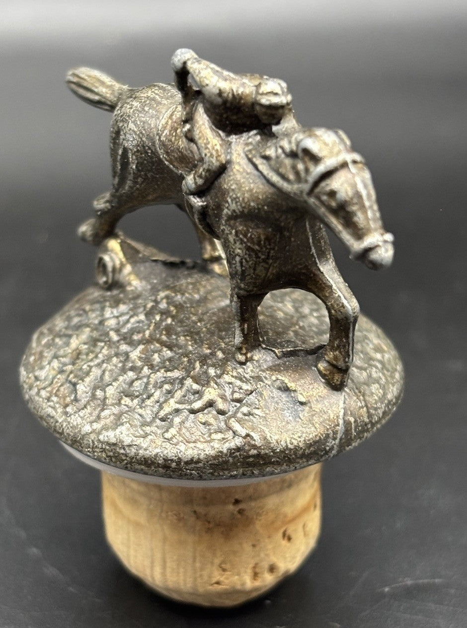 Blanton’s Bourbon Bottle Stopper Horse Jockey Letter O Cork Top