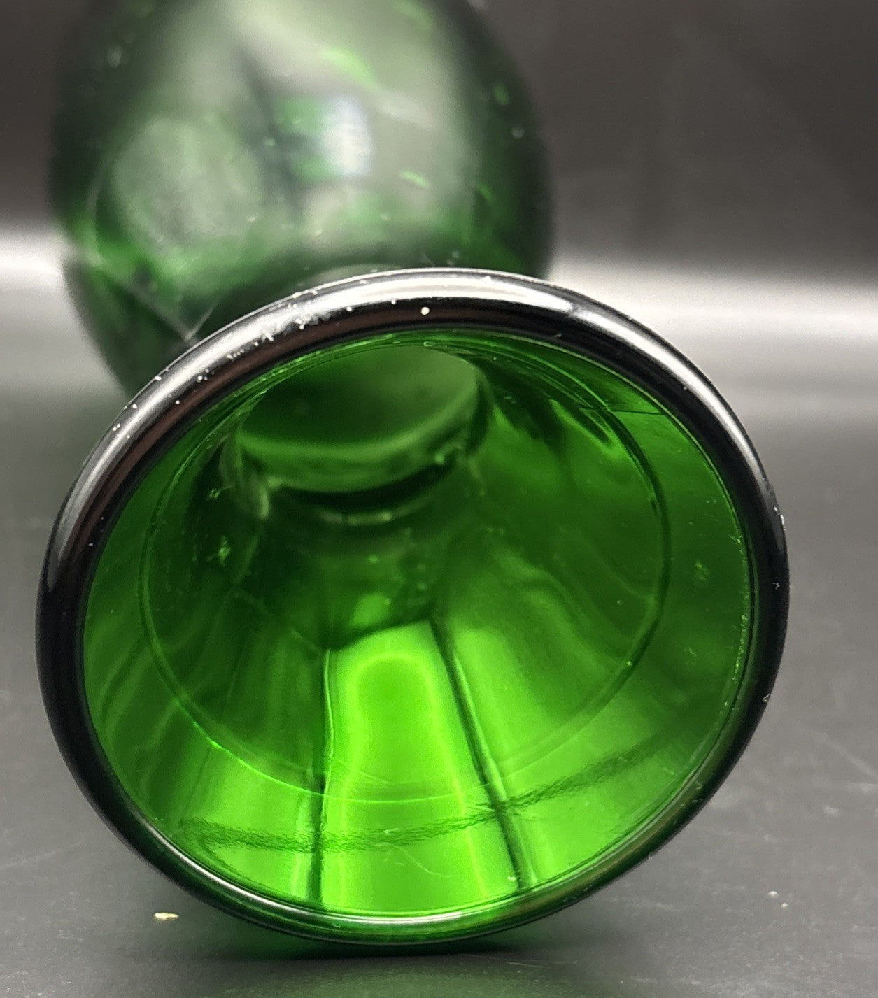 Vintage Italian Art Glass Vase Green Empoli Hand Blown Applied Prunt Mid Century