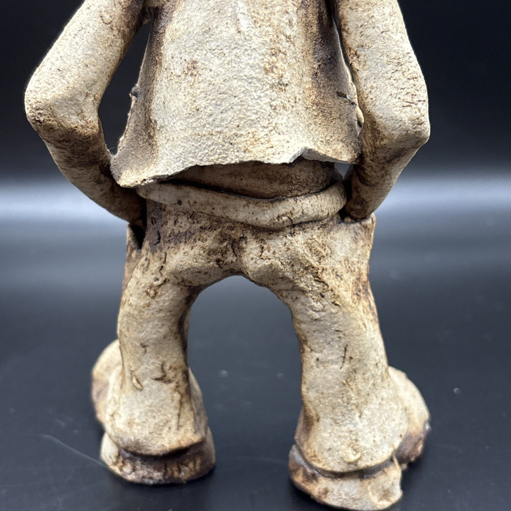 Vintage Studio Pottery Cowboy Figure Folk Art Sculpture Handmade Style