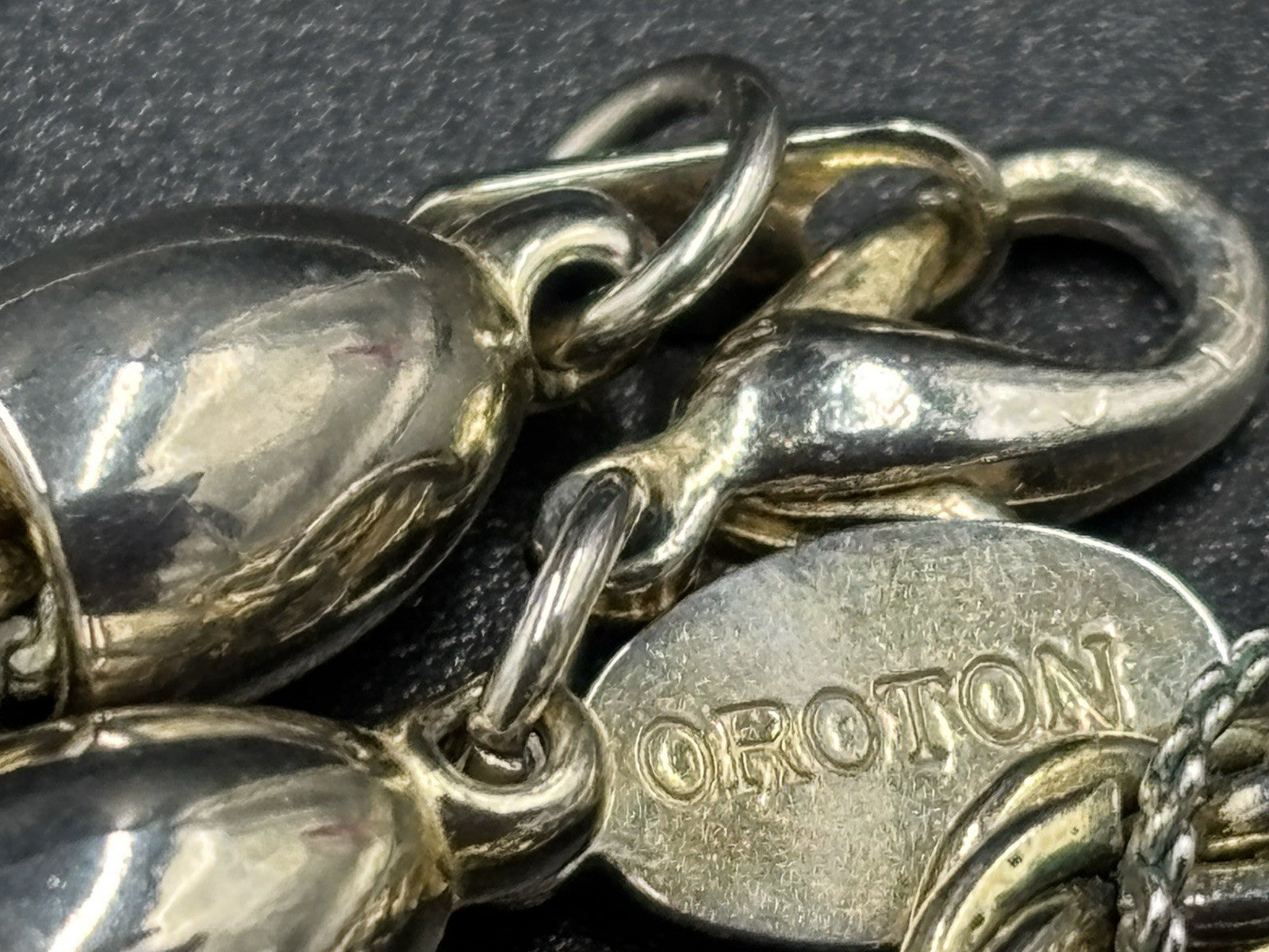 Vintage Oroton Rope Chain Necklace – Gold Silver Tone – 40cm Collar Style