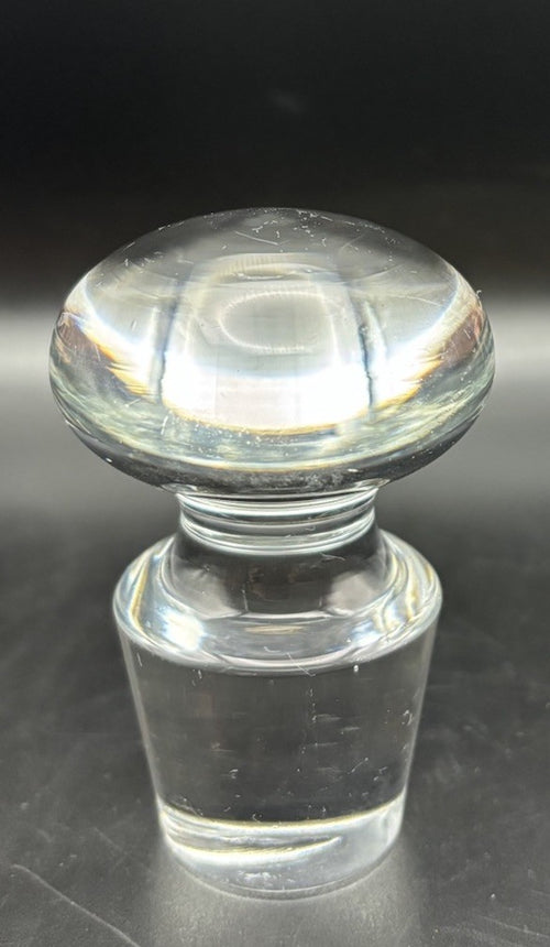 Heavy clear glass bottle stopper, decanter plug barware