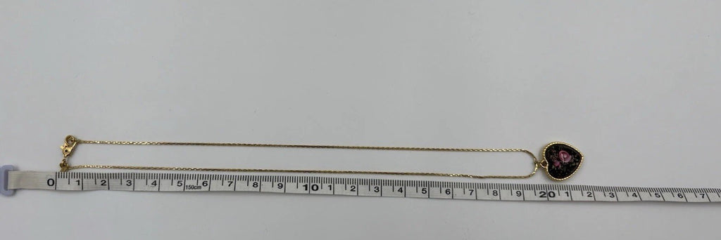 Vintage Jewelry Crown Trifari Heart Pendant Necklace Gold Metal