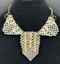 Anthropologie Pam Hiran Pearl Bib Necklace Vintage Collar Statement Beaded