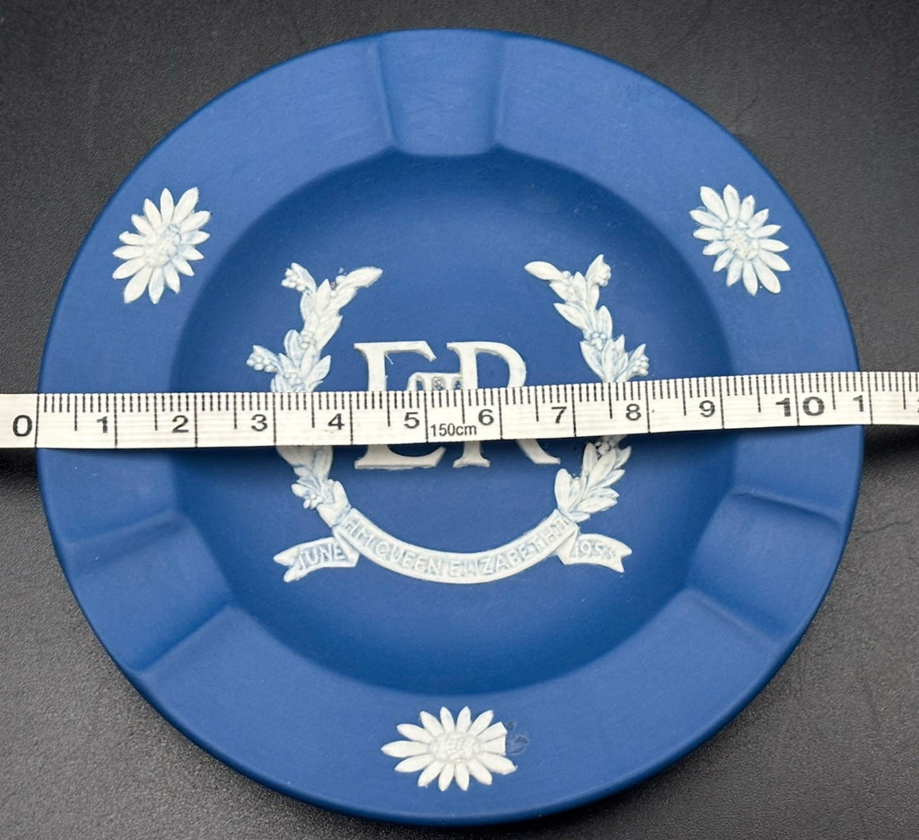 Wedgwood Jasperware ER II Queen Elizabeth Coronation 1953 Dish Blue “ 597 ”