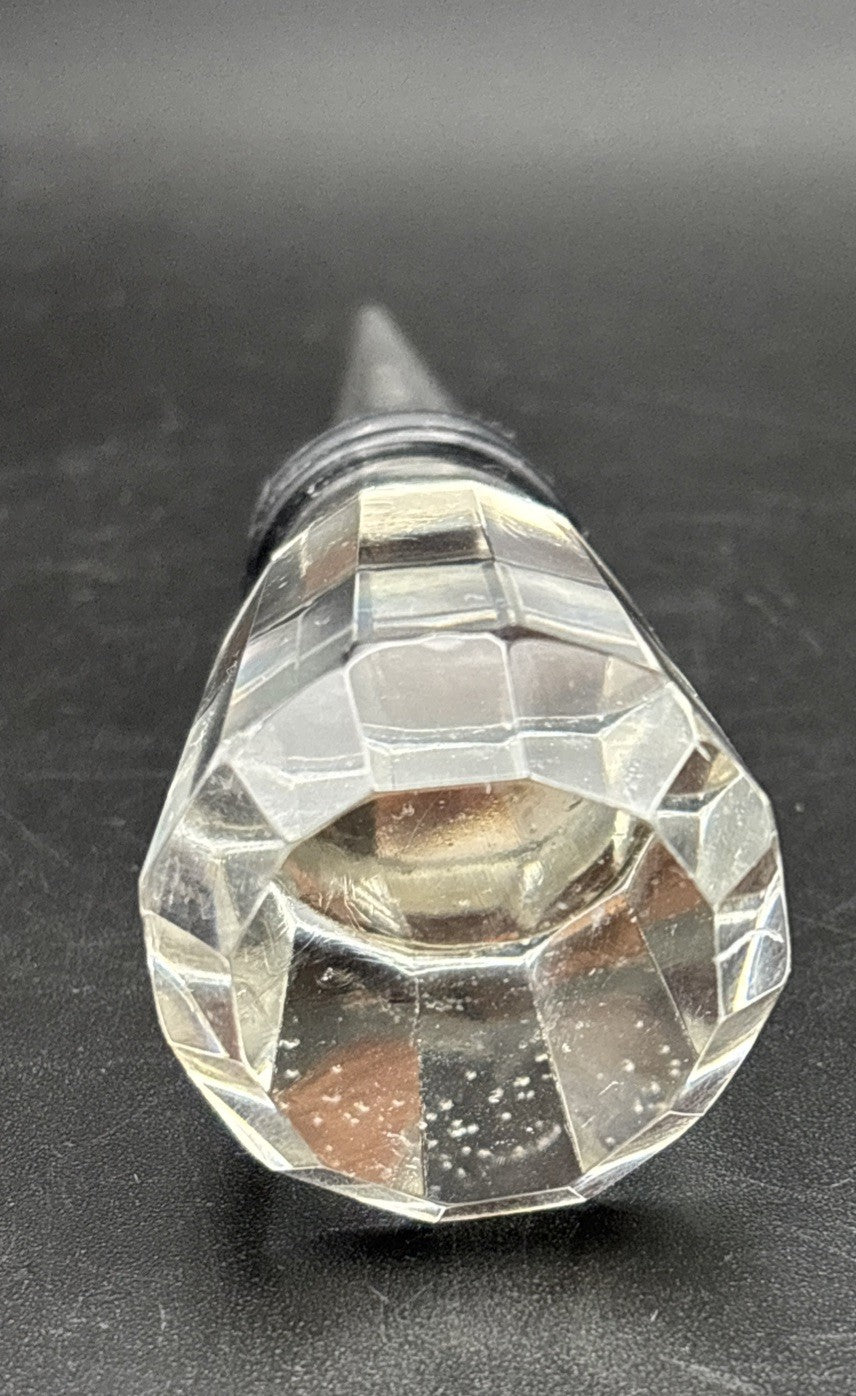 Faceted Cut Glass Style Wine Bottle Stopper Stainless Steel Airtight Barware