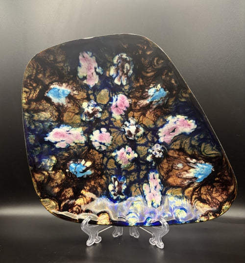 Abstract enamel pattern detail on Garcia dish