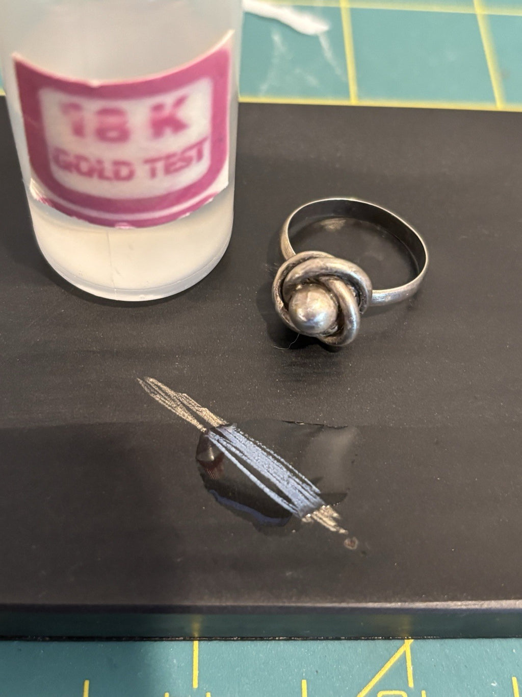 Vintage Scandinavian Modernist Style Sterling Silver Knot Ring Size 6.5