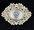 Vintage Elizabeth Reimer Arcansas Rhinestones Cameo Brooch Jewelry