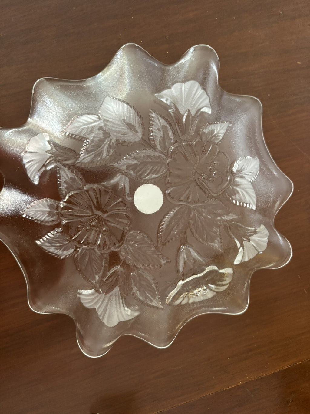 Vintage Walther Glass Mikasa Germany Flower Serving Bowl Candy Dish