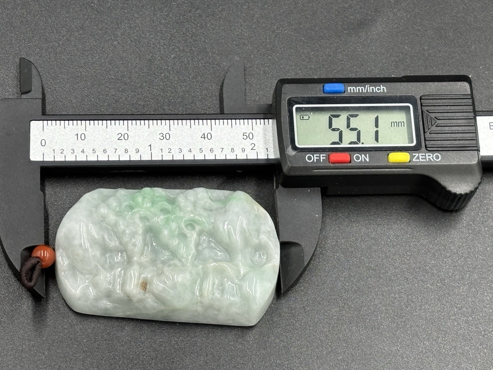Natural Jadeite Jade Pendant Translucent Apple Green Landscape Carving 43g