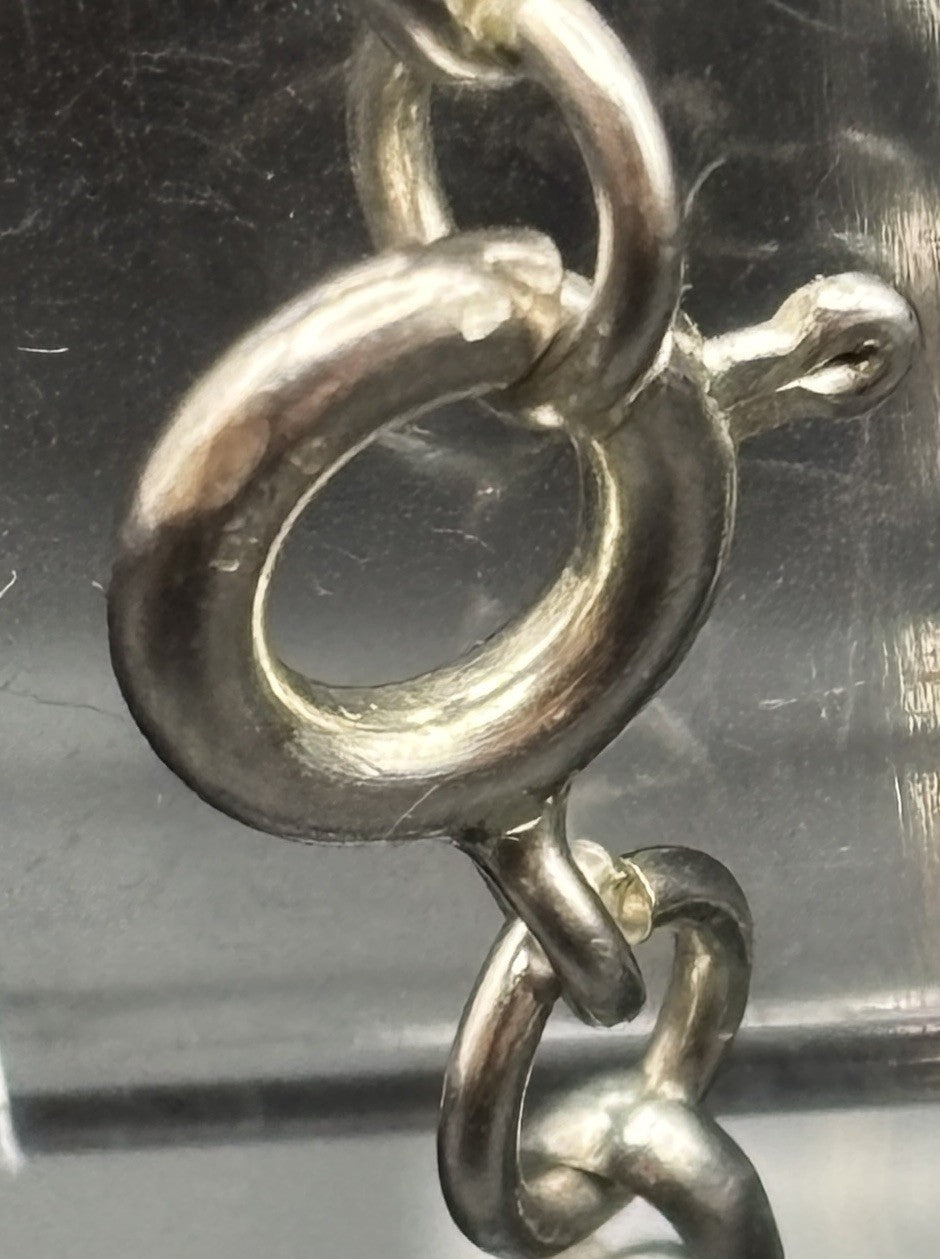 Vintage 925 Sterling Silver Oval Link Bracelet Italy 17cm