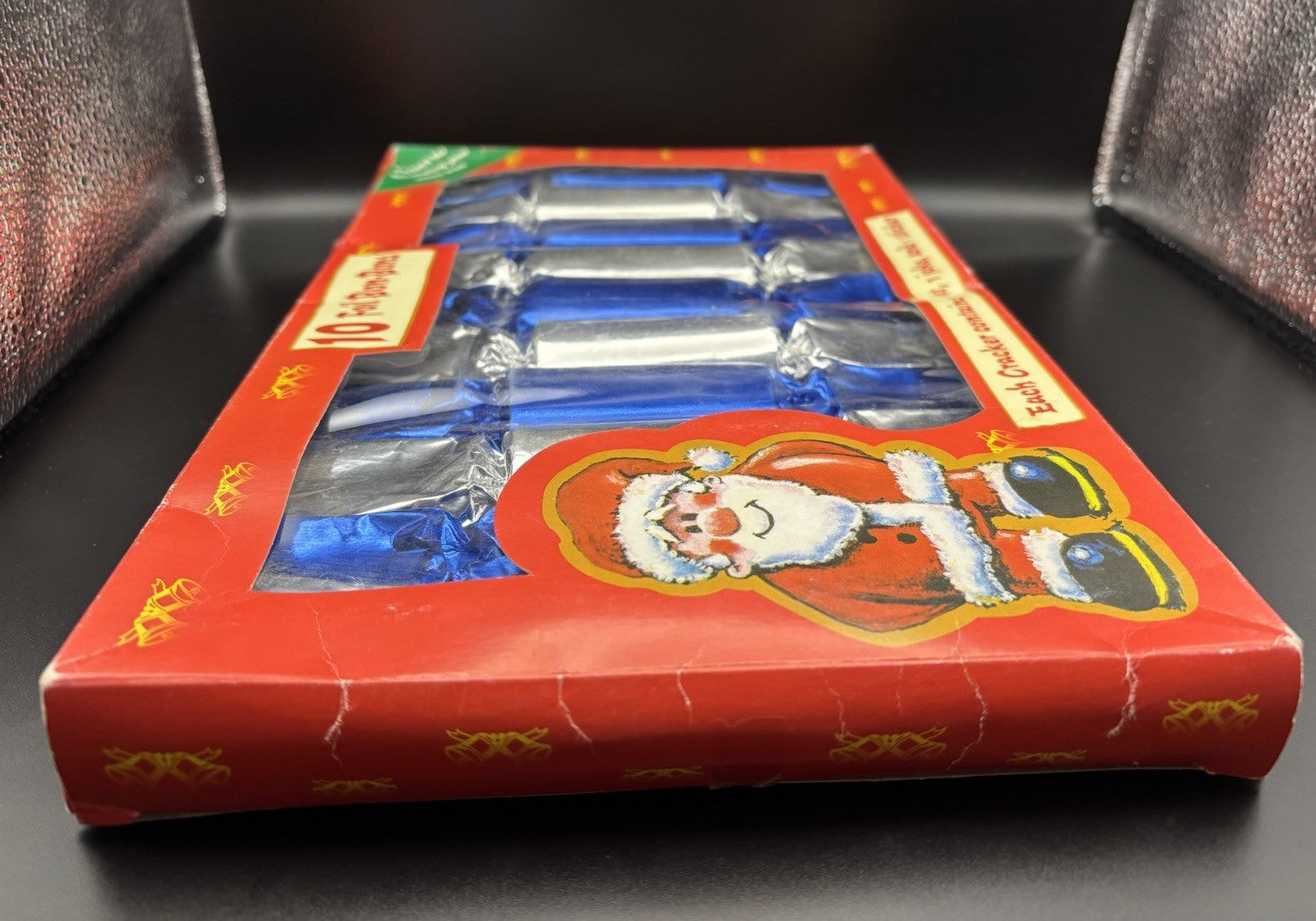 Christmas Crackers Bon Bons Set Of 10 Blue Silver Foil Santa Gift Box