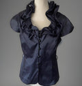 Anthea Crawford Steel Blue Blouse Women’s Size 8 Formal Evening Top