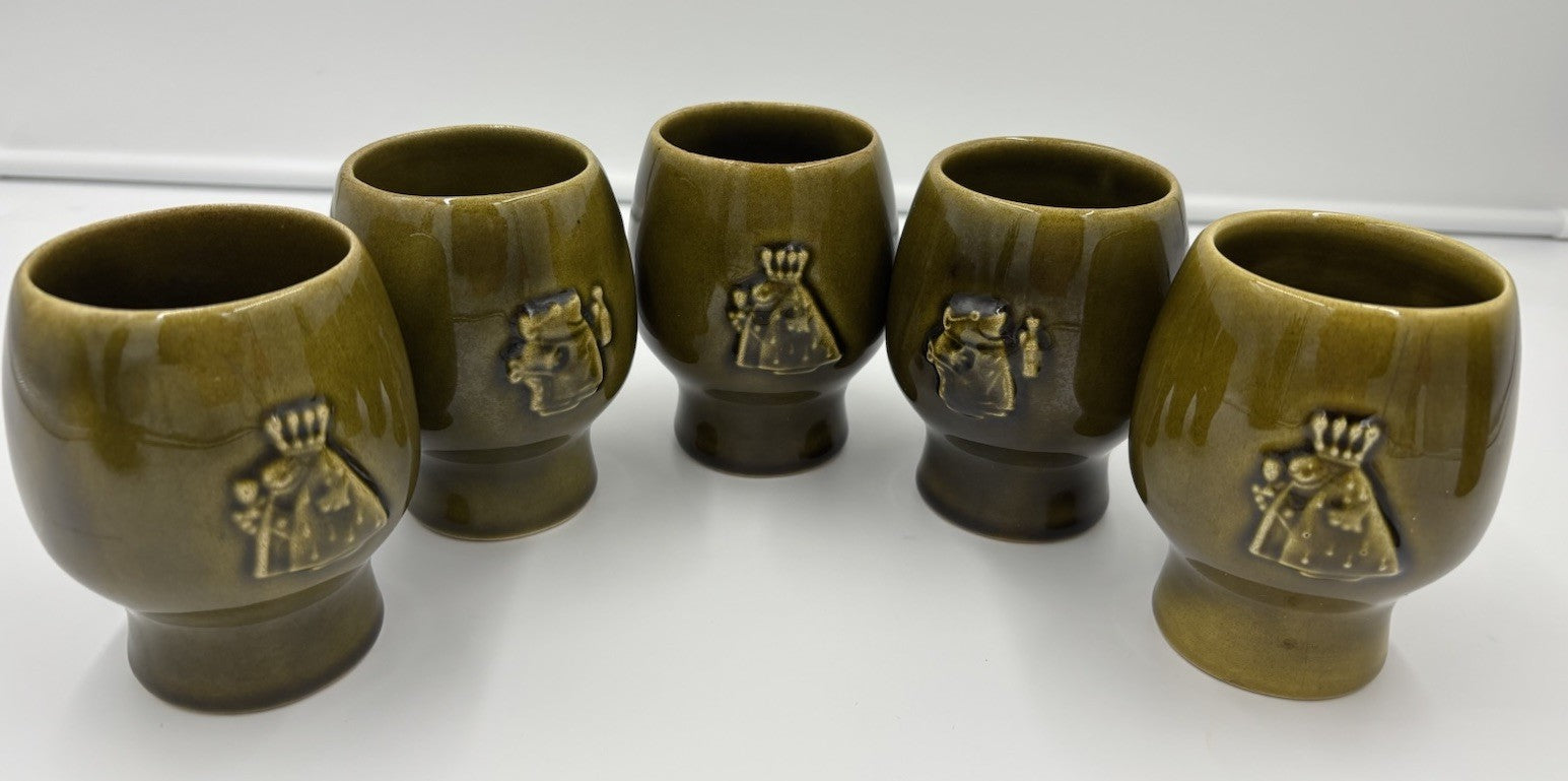 Vintage Kaiser Stuhl Wines 6pc Stoneware Set Carafe 5 Goblets Barossa Australia