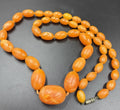 Antique 1930s Art Deco Marbled Phenolic Amber Look Graduated Necklace