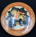 Russian Vintage Tradition Lacquer Hand Painted Brooch