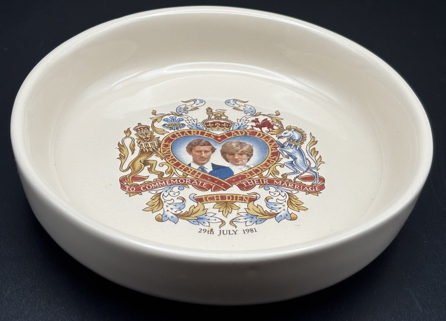 Vintage 1981 Charles Diana Royal Wedding Dish Crown Devon England