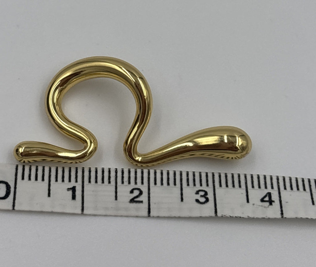 Vintage Modernist Gold Tone Ear Cuffs Pair Sculptural Molten Statement Jewelry