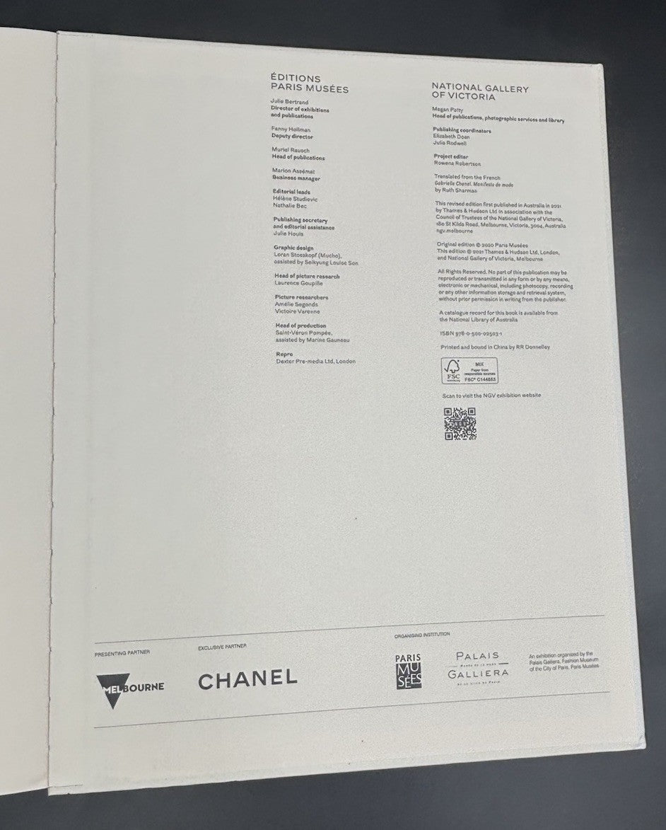 Gabrielle Chanel Fashion Manifesto Book NGV 2021 Hardcover Thames Hudson
