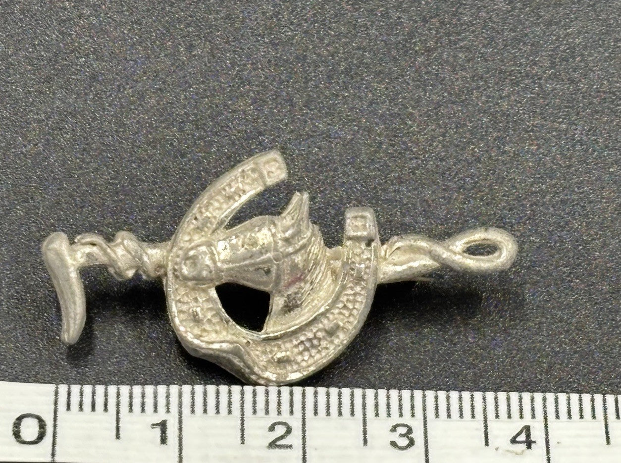 Vintage Horse Head Horseshoe Brooch Silver Tone Equestrian Good Luck Jewelry