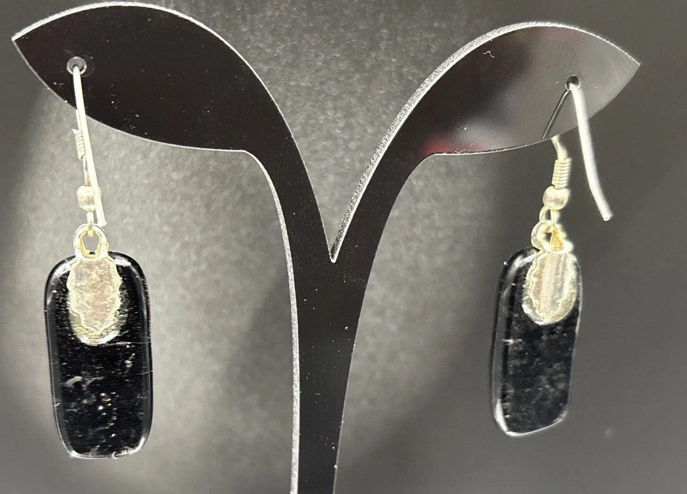 Dichroic Fused Glass Earrings Multicolour Artisan Drop Dangle Statement
