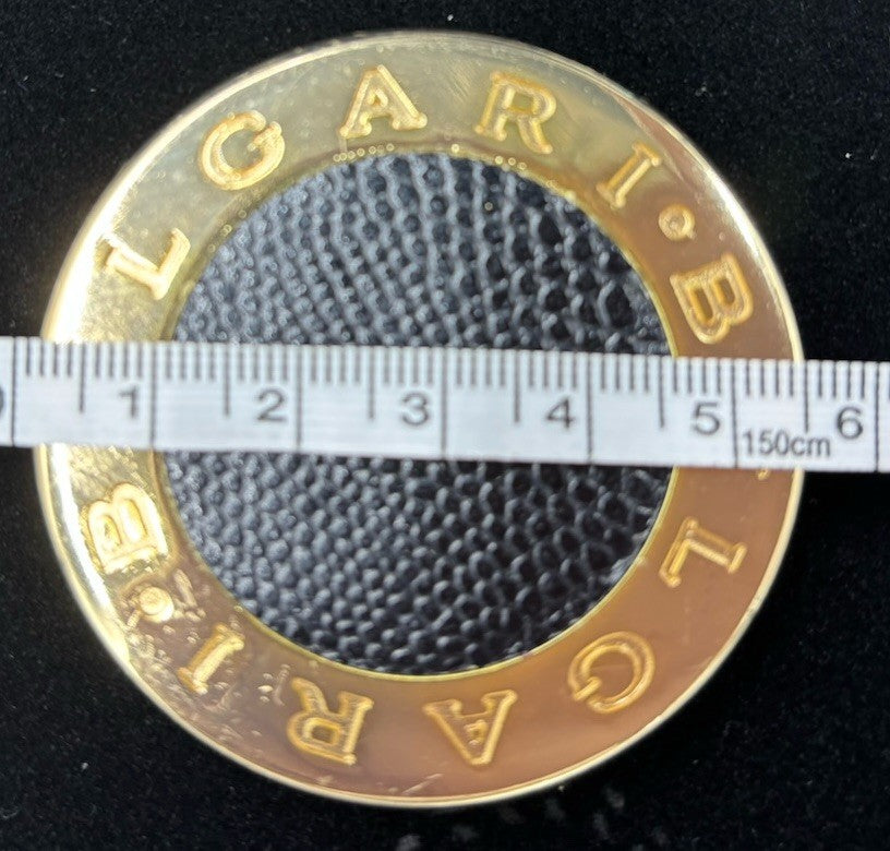 BVLGARI Round Slide Mirror Gold Tone 1 Piece Set.