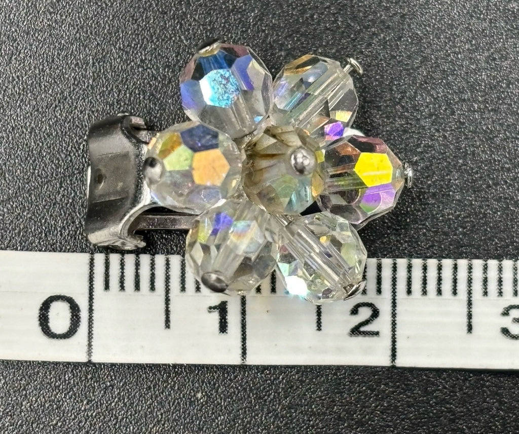 Vintage Aurora Boris Faceted Crystal AB Necklace & Earrings Set