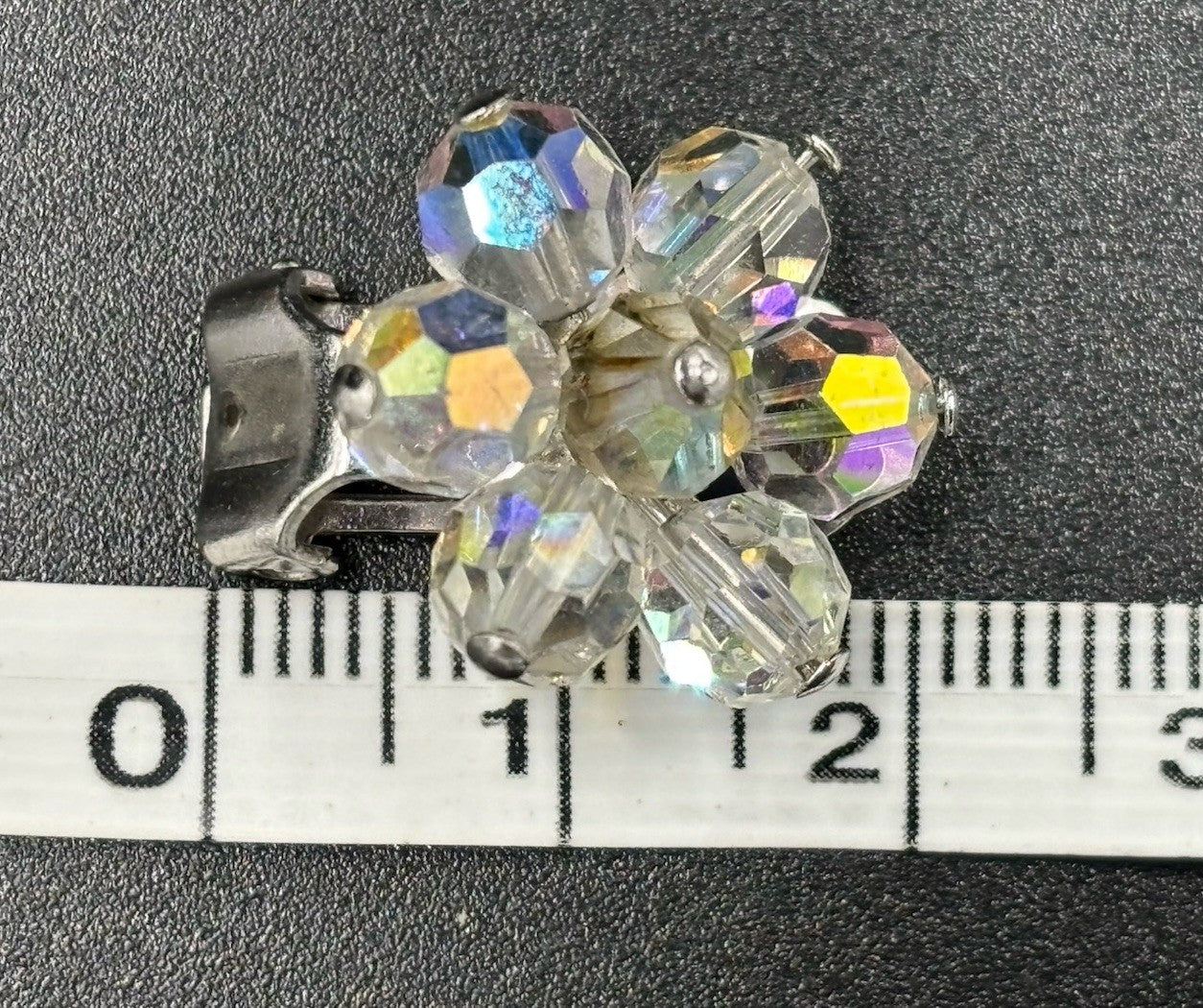 Vintage Aurora Boris Faceted Crystal AB Necklace & Earrings Set