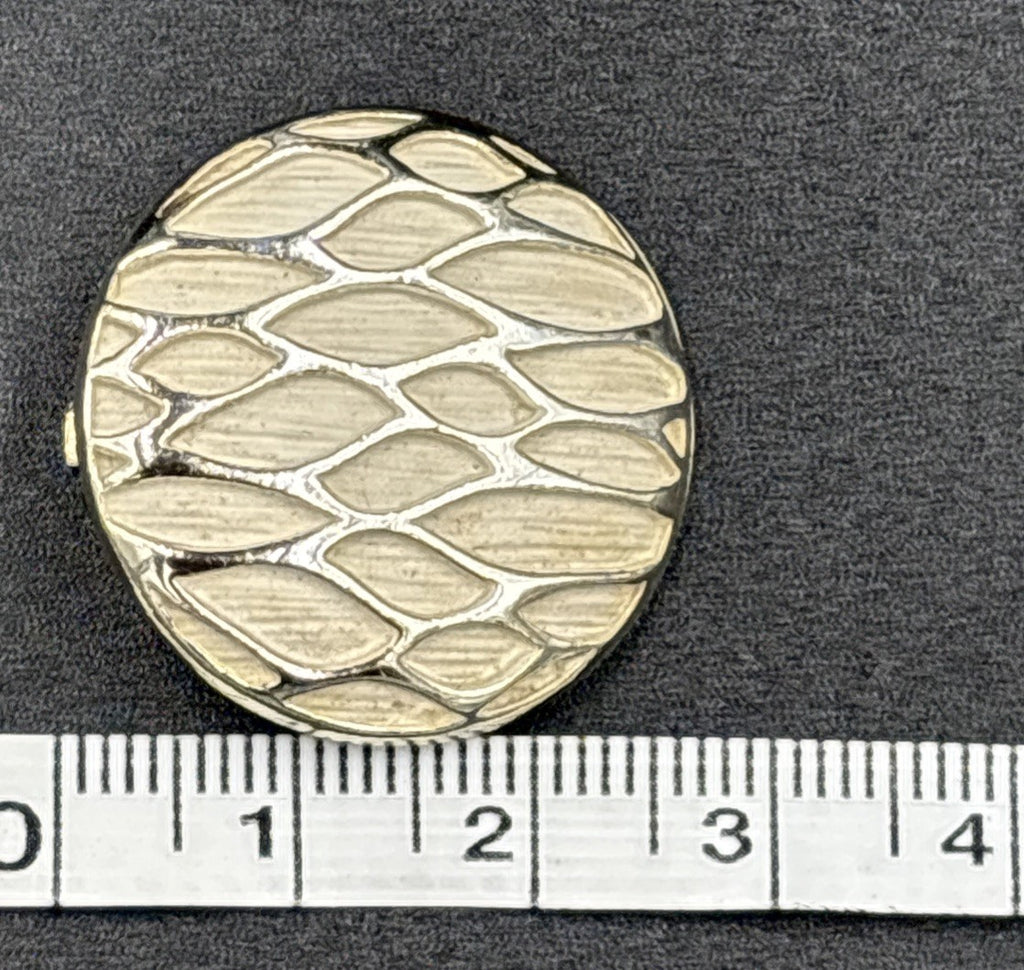 Vintage MARBOUX Clip-On Earrings – Silver-Tone Textured Round Statement